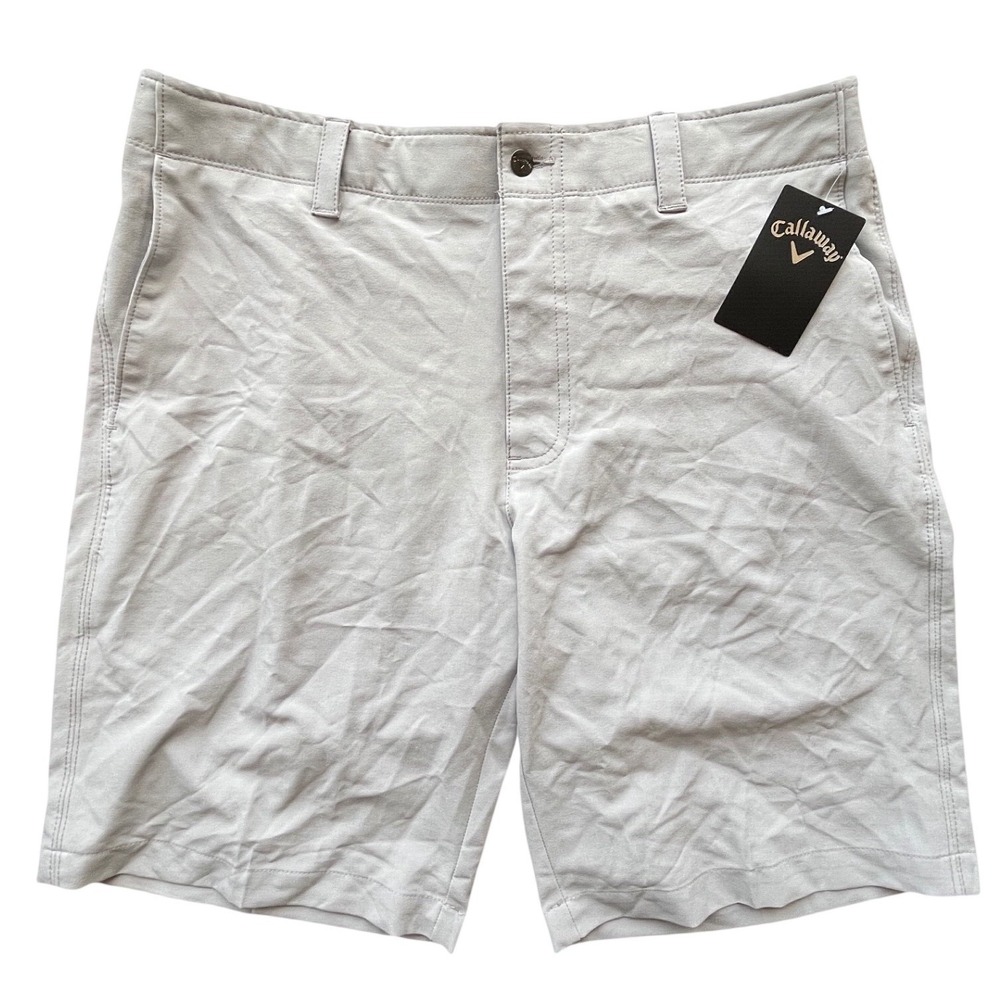 NEW Callaway Mens Opti-Dri Stretch Golf Shorts Grey Size 34 NWT Sun Protection
